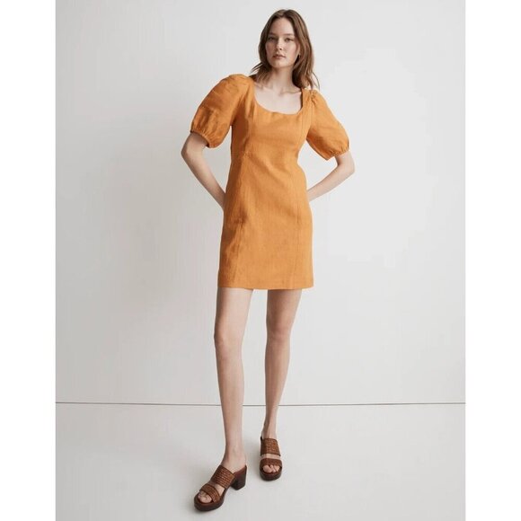 Madewell Dresses & Skirts - MADEWELL Maisie Mini Dress 100% Linen Balloon Sleeves Sz 2